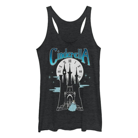 Women's Cinderella Midnight at the Castle Racerback Tank Top Black Heather Large