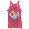 thumbnail image 1 of Women's Cinderella Valentine Glass Slipper  Racerback Tank Top Pink Heather Large, 1 of 3
