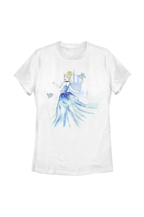 Women's Cinderella Watercolor Pose Graphic T-Shirt