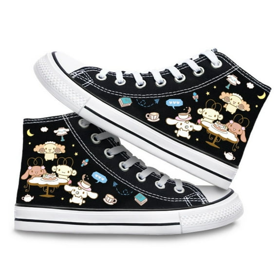 Women's Cinnamoroll High Top Canvas Sneakers - Cartoon Print Lace-Up Casual Shoes for Teens & Adults Casual Walking Shoes