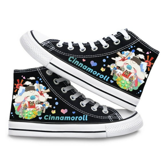Women's Cinnamoroll High Top Canvas Sneakers - Cartoon Print Lace-Up Casual Shoes for Teens & Adults Casual Walking Shoes