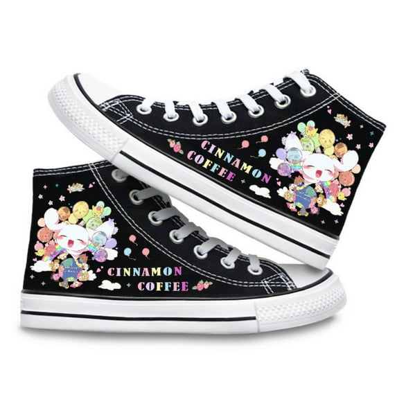 Women's Cinnamoroll High Top Canvas Sneakers - Cartoon Print Lace-Up Casual Shoes for Teens & Adults Casual Walking Shoes