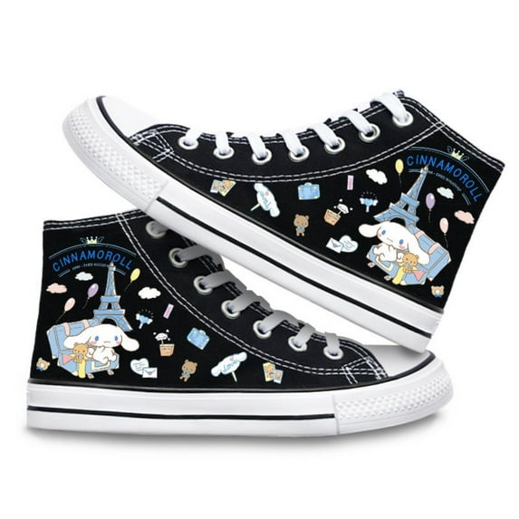 Women's Cinnamoroll High Top Canvas Sneakers - Cartoon Print Lace-Up Casual Shoes for Teens & Adults Casual Walking Shoes