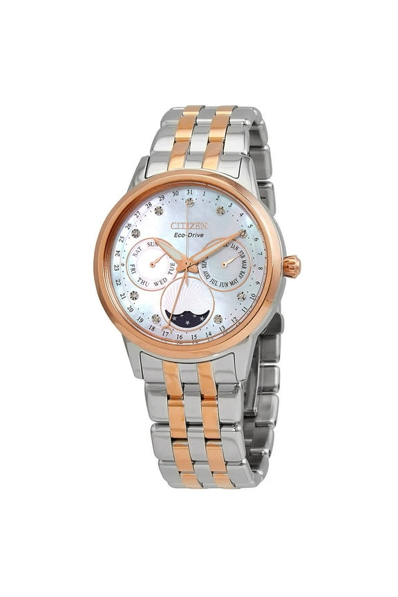 Women's Citizen Calendrier Sun and Moon Diamond Dial Watch FD0006-56D