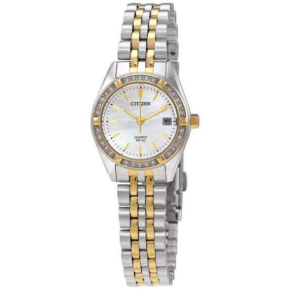 Women's Citizen Crystallized Pearl Dial Watch EU6064-54D