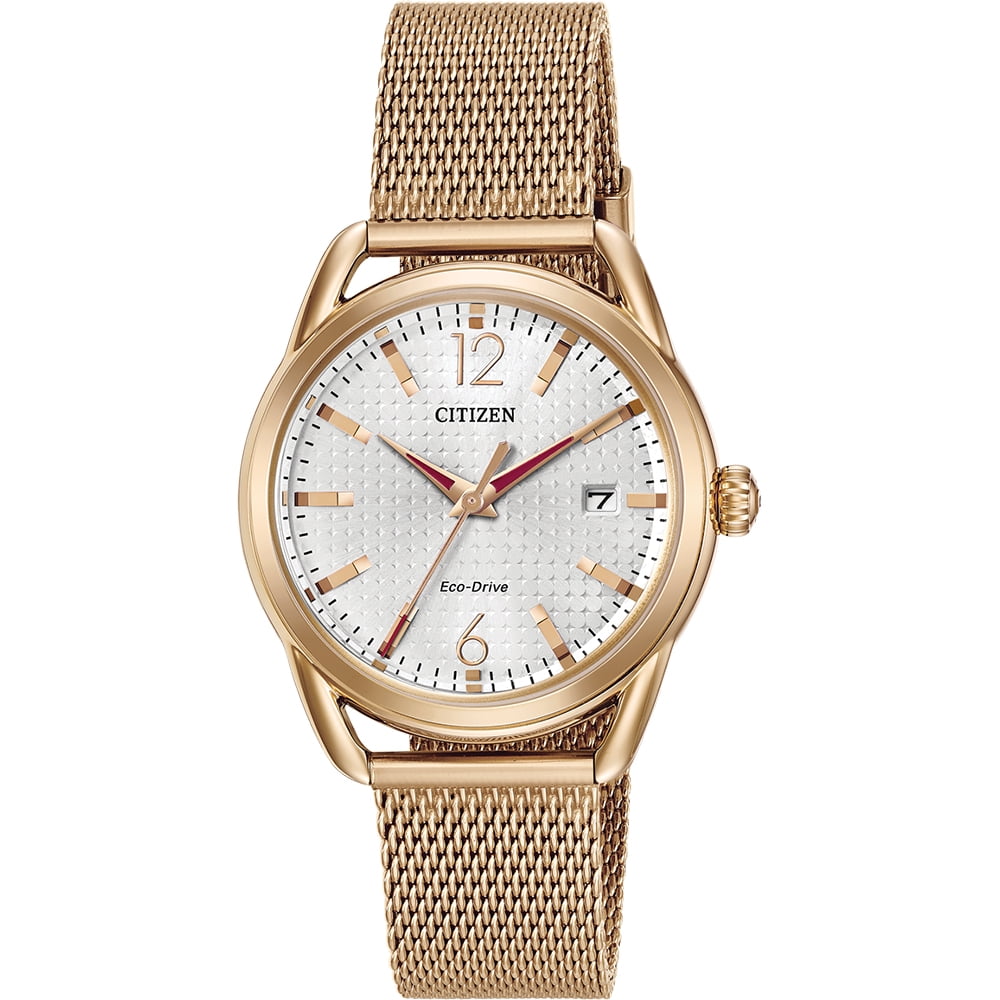 Women's Citizen Long Term Relationship Rose Tone Steel Mesh Watch