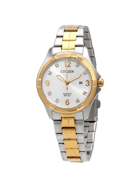 Women's Citizen Two tone Case and Crystallized Dial Watch EU6084-57A