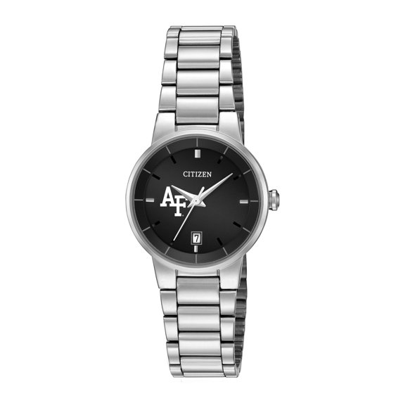 Women's Citizen Watch Silver Air Force Falcons Black Dial Stainless Steel Watch