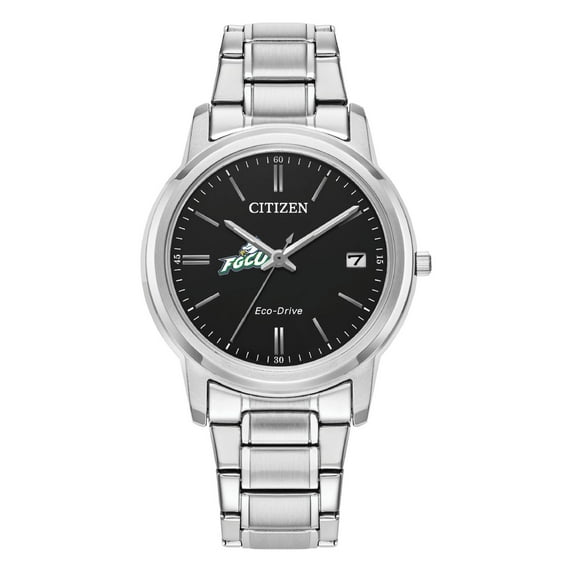 Women's Citizen Watch Silver Florida Gulf Coast Eagles Eco-Drive Black Dial Stainless Steel Watch