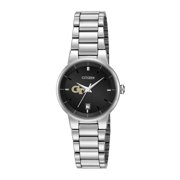 Women's Citizen Watch Silver Georgia Tech Yellow Jackets Black Dial Stainless Steel Watch