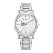Women's Citizen Watch Silver Gonzaga Bulldogs Eco-Drive White Dial Stainless Steel Watch