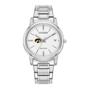 Womens Citizen Watch Silver Iowa Hawkeyes Eco-Drive White Dial Stainless Steel Watch