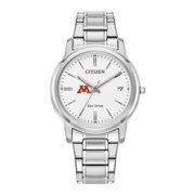 Women's Citizen Watch Silver Minnesota Golden Gophers Eco-Drive White Dial Stainless Steel Watch