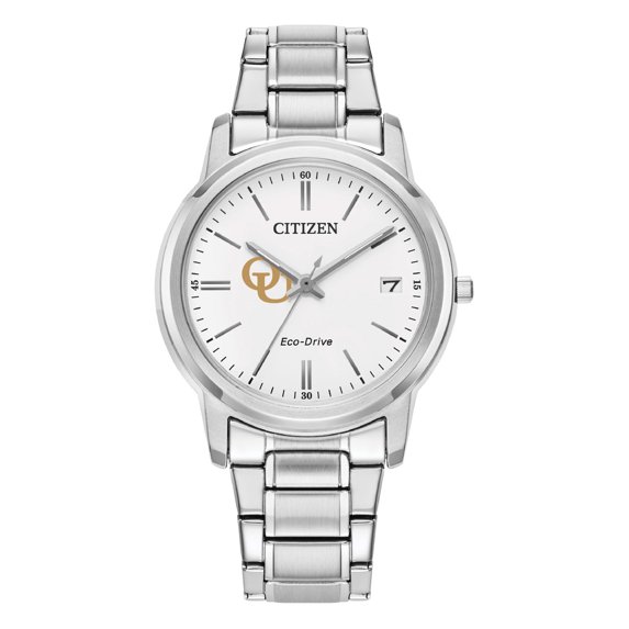 Women's Citizen Watch Silver Oakland Golden Grizzlies Eco-Drive White Dial Stainless Steel Watch