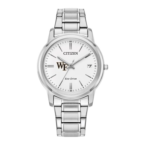 Women's Citizen Watch Silver Wake Forest Demon Deacons Eco-Drive White Dial Stainless Steel Watch