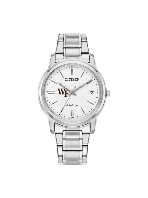Women's Citizen Watch Silver Wake Forest Demon Deacons Eco-Drive White Dial Stainless Steel Watch