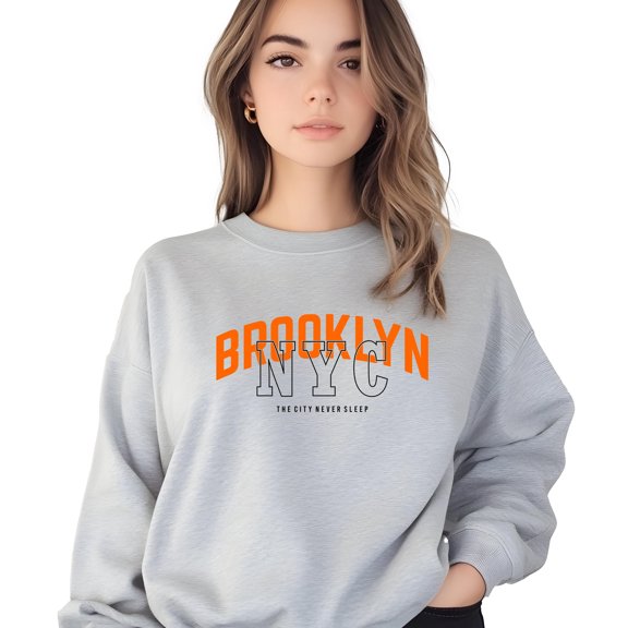 Women's City Name Letter Print Sweatshirt Letter Print Sweatshirt 1 Pcs Graphic Casual Pullover Sweatshirts - Comfortable Crew Neck, Soft Casual Tops