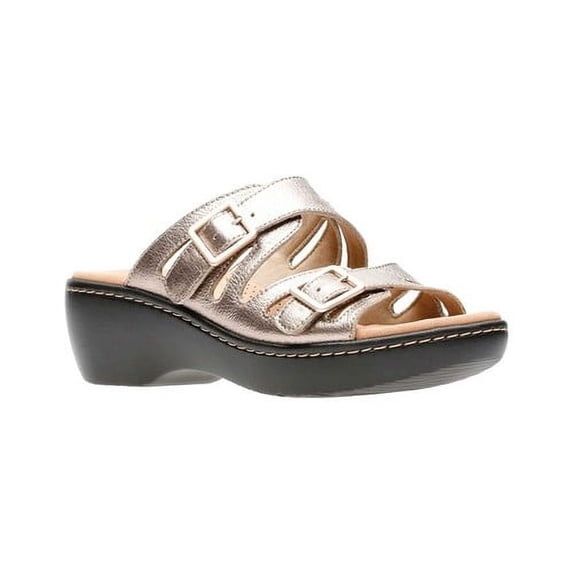 clarks women's delana liri platform, pewter metallic, 7 medium us