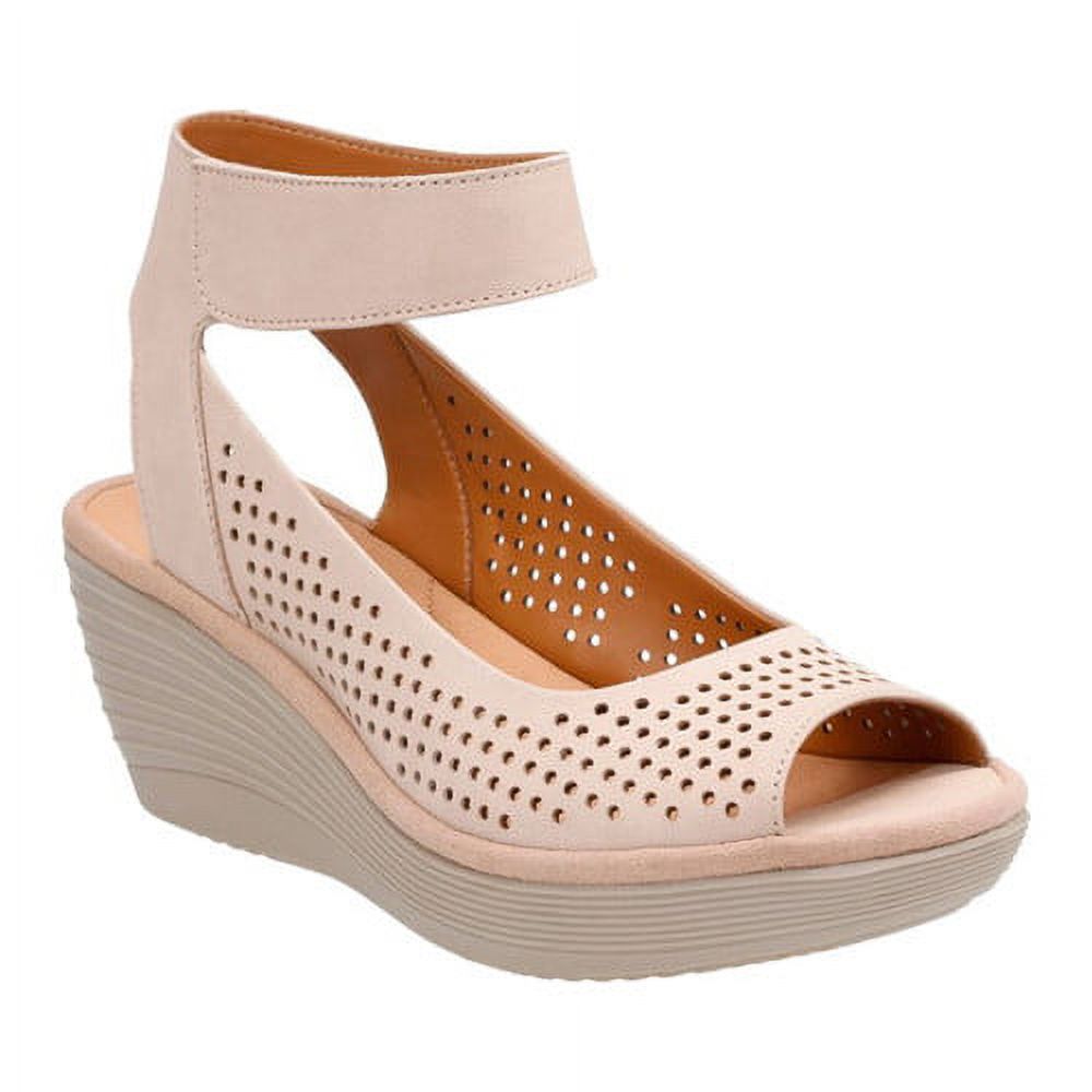 Women s Clarks Reedly Salene Wedge Ankle Strap Shoes Walmart