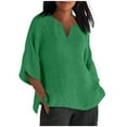 thumbnail image 1 of Women's Classic 3/4 Sleeve Crewneck Loose Fit Printed T-Shirt Casual Comfortable Soft Breathable Fashion Top, 1 of 5