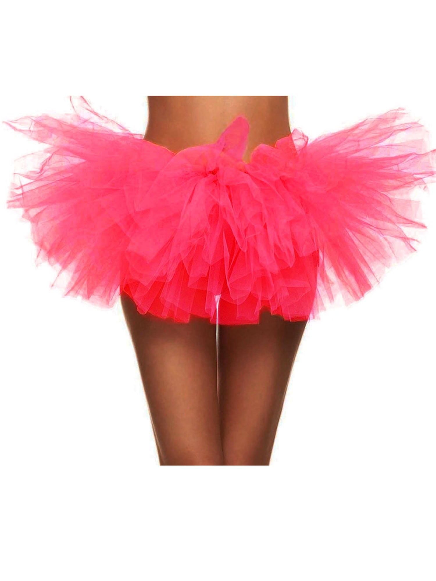 Women s Classic 5K 10K Run 5 Layered Tulle Tutu Skirt Hot Pink Walmart