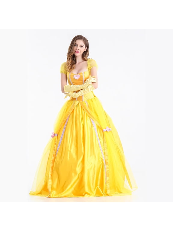 Women's Classic Belle Princess Halloween Costume with Sleeve