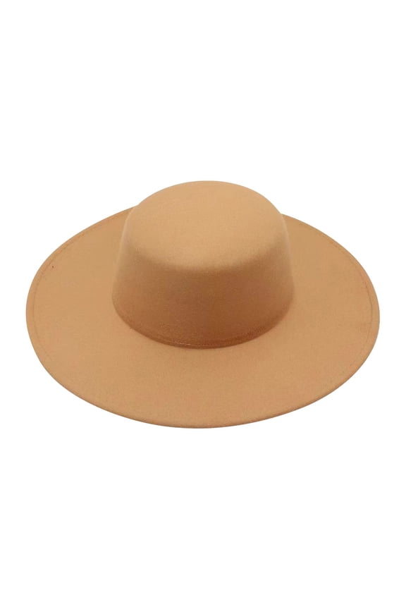 Women's Classic British Style Fedora Hat – Polyester & Cotton, 56-60cm/22.04-23.62" Head Circumference, for Wedding & Dress Up, #03 Camel Free Size