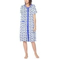 thumbnail image 1 of Women's Classic Button Up Closure Floral Duster Nightgown Lounger Robe (AH567 Blue, 2XL), 1 of 1