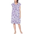 thumbnail image 1 of Women's Classic Button Up Closure Floral Duster Nightgown Lounger Robe (PJ6024 Purple, XL), 1 of 1