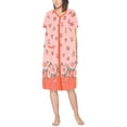 thumbnail image 1 of Women's Classic Button Up Closure Floral Duster Nightgown Lounger Robe (W1907 Coral, 2XL), 1 of 1