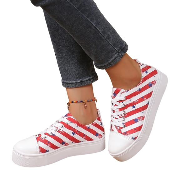 Women's Classic Canvas Tennis Shoes Low Top Lace-Up Casual Sneakers for Daily Wear White Sole Loafers (Red,37)