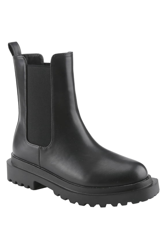Women's Classic Chelsea Ankle Boots Slip On Chunky Platform Lug Sole Booties