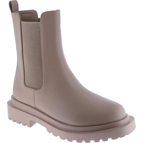 Women's Classic Chelsea Ankle Boots Slip On Chunky Platform Lug Sole Booties