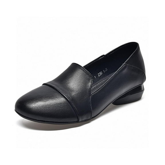 Women's Classic Comfort Dress Shoes Casual Loafers Flats Cute Versatile Slip-Ons Shoes with Low Heel for Office Work Casual Wear Black Women Sandal