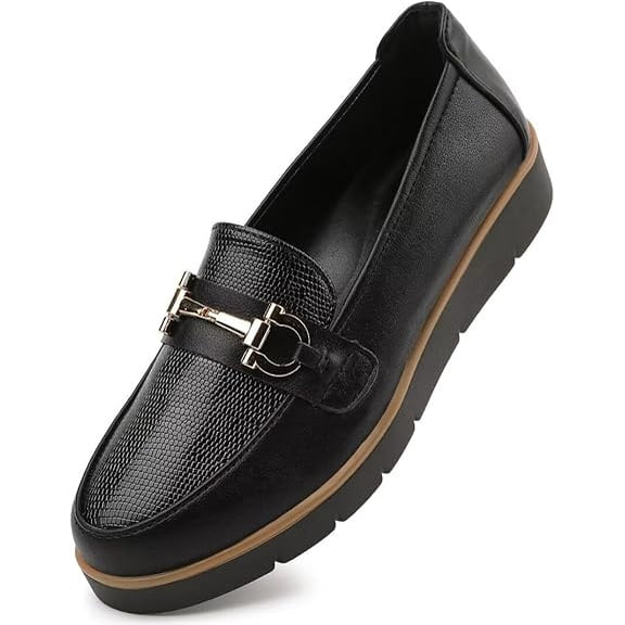 Women's Classic Comfort Leather Loafers Cute Slip-Ons Casual Dress Shoes