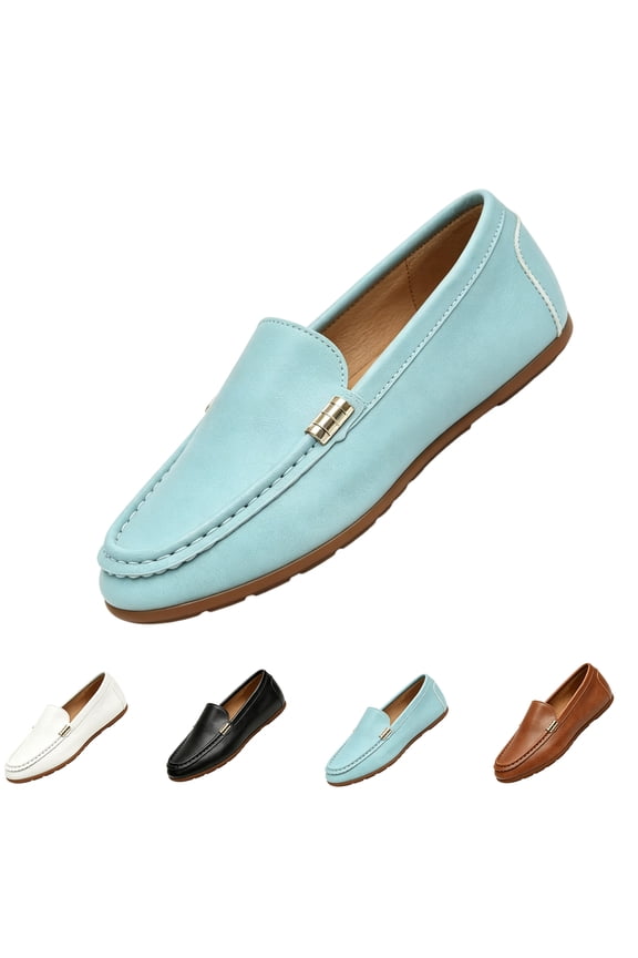 Women's Classic Comfort Leather Penny Loafers Casual Slip-Ons Lightweight Walking Flats Driving Mocs Boat Shoes,37