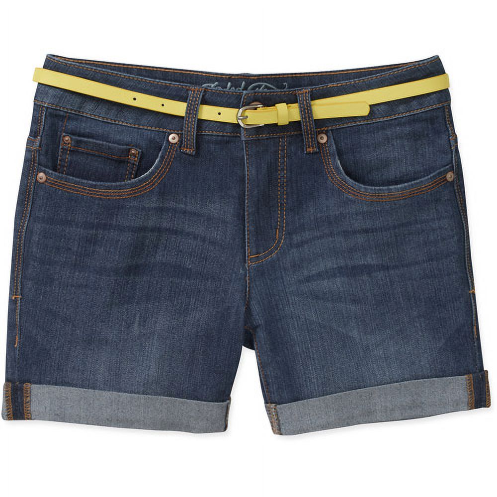 Women's Classic Denim Belted 4.5 Cuffed Shorts - image 1 of 2