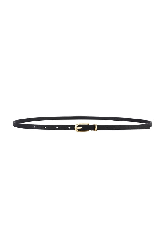 Women's Classic Detachable Leather Belt, Slimming and Adjustable Thin Waist Belt for Pants, Dresses, and Jeans, Retro Style Fashion Accessory for Daily Wear Black