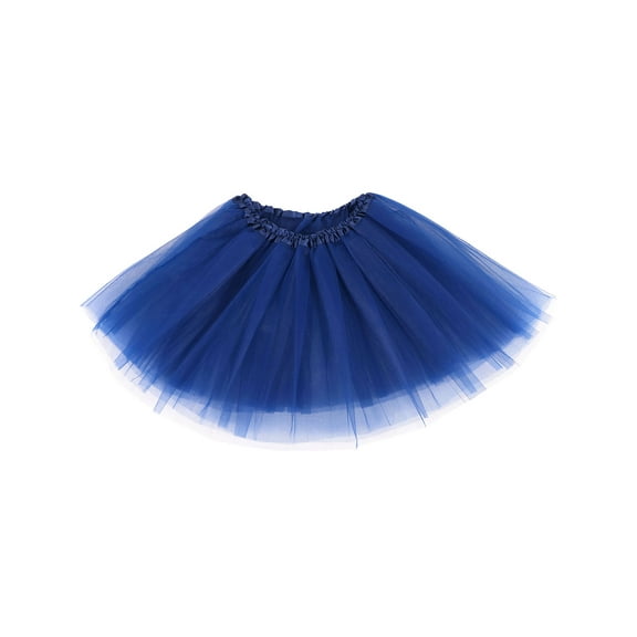Women's Classic Elastic 3 Layered Tulle Tutu Skirt Costume, Navy