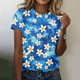thumbnail image 1 of Women's Classic Everyday Short Sleeve Round Neck T Shirt Blank T Shirts Women Ladies Button down Shirt plus Size Button down Shirt Oversize Denim Shirt Eyelet Tops for Women Ladies Tees One Sleeve, 1 of 3