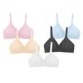 thumbnail image 1 of Women's Classic Eyelet Lace Back Closure Wireless Multicolor Bra Set Pack of 6 (42C), 1 of 3
