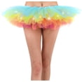 thumbnail image 1 of Women's Classic Fancy 5 Layered LED Light Up Tutu Party Skirt, Rainbow, 1 of 2
