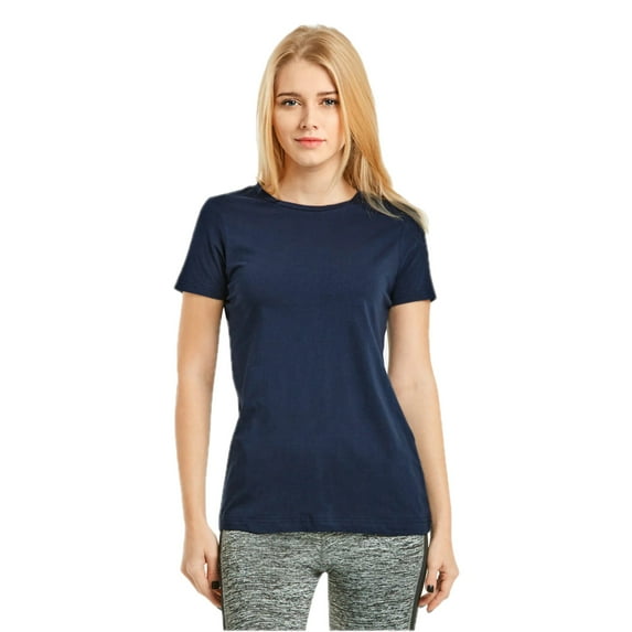 Women's Classic Fit Crew Neck T-Shirt, Navy, M, 1 Piece