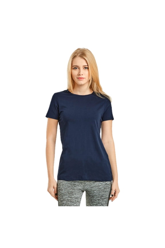 Women's Classic Fit Crew Neck T-Shirt, Navy, M, 1 Piece