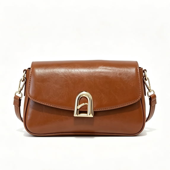 Women's Classic Flap Shoulder Bag Crossbody Purse with Metal Lock Closure