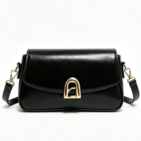Women's Classic Flap Shoulder Bag Crossbody Purse with Metal Lock Closure