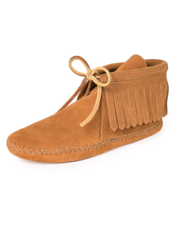 Women's Classic Fringe Boot, Soft Leather Sole Brown, 8.5 M US