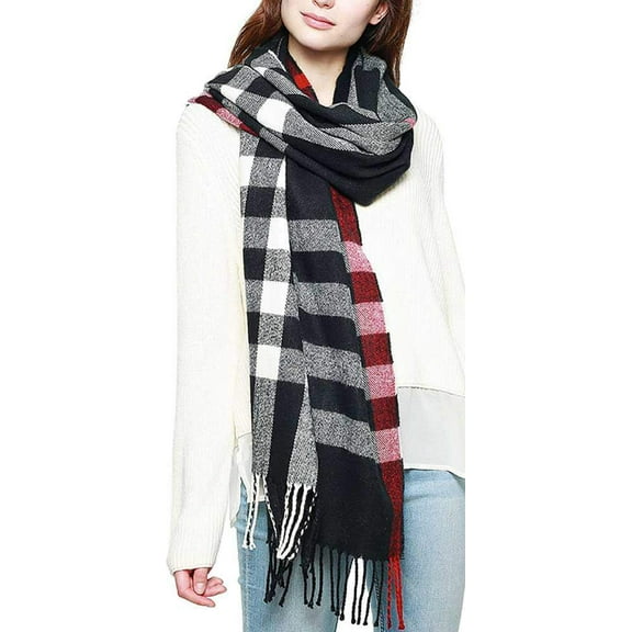 Women's Classic Iconic Plaid versatile lightweight Fringed Scarves for Spring, Summer, Fall and Winters