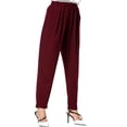thumbnail image 1 of Women's Classic Knit Pants-Pull On Dressy Casual Slacks Elastic Waist,Tapered Leg,Side Seam Pockets, 1 of 6