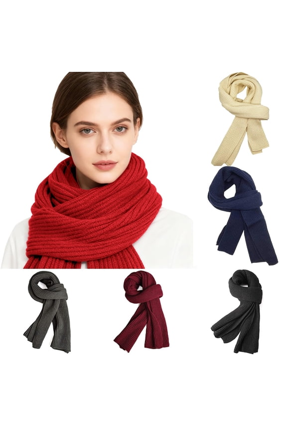 Women's Classic Knitted Houndstooth Scarf Fashion Vertical Striped Personalized Winter Warmth